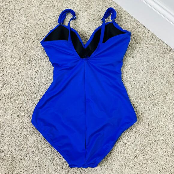 Miraclesuit Blue Razzle Dazzle Siren one piece swimsuit Women's 10 Control - Picture 5 of 7